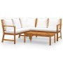 Garden furniture 4 pcs cream cushions solid acacia wood by vidaXL, Garden sets - Ref: Foro24-3057769, Price: 458,93 €, Discou...