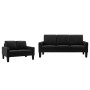 Zweiteiliges Sofa aus schwarzem Kunstleder von vidaXL, Sofas - Ref: Foro24-3056675, Preis: 669,14 €, Rabatt: %