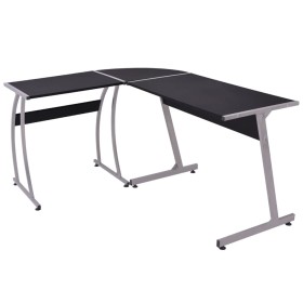 Schwarzer L-förmiger Eck-Schreibtisch von vidaXL, Schreibtische - Ref: Foro24-20132, Preis: 102,99 €, Rabatt: %