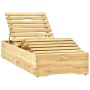 Tumbona de jardín con mesa y cojín de madera de pino impregnada de vidaXL, Tumbonas - Ref: Foro24-3065962, Precio: 179,41 €, ...