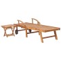 Lounger with solid teak wood table and cushion by vidaXL, Loungers - Ref: Foro24-3063022, Price: 309,99 €, Discount: %