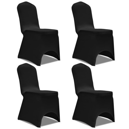 Elastic chair cover 4 units black by vidaXL, Covers - Ref: Foro24-131409, Price: 18,11 €, Discount: %