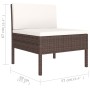 Set muebles de jardín 6 piezas y cojines ratán sintético marrón de vidaXL, Conjuntos de jardín - Ref: Foro24-3056985, Precio:...