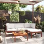 Garden furniture 5 pcs cream cushions solid acacia wood by vidaXL, Garden sets - Ref: Foro24-3057879, Price: 548,58 €, Discou...