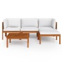 Garden furniture 5 pcs cream cushions solid acacia wood by vidaXL, Garden sets - Ref: Foro24-3057879, Price: 548,58 €, Discou...