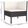 Set de muebles de jardín 6 pzas y cojines ratán sintético negro de vidaXL, Conjuntos de jardín - Ref: Foro24-3056962, Precio:...