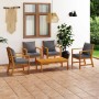 Garden furniture 5 pieces cushions solid acacia wood by vidaXL, Garden sets - Ref: Foro24-3057791, Price: 395,39 €, Discount: %