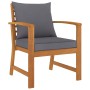 Garden furniture 5 pieces cushions solid acacia wood by vidaXL, Garden sets - Ref: Foro24-3057791, Price: 395,39 €, Discount: %