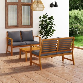 Garden furniture 3 pcs cushions solid acacia wood by vidaXL, Garden sets - Ref: Foro24-3057789, Price: 395,97 €, Discount: %