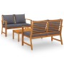 Garden furniture 3 pcs cushions solid acacia wood by vidaXL, Garden sets - Ref: Foro24-3057789, Price: 420,81 €, Discount: %