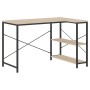 Schwarzer und Eichen-Sperrholz-Computertisch 110x72x70cm von vidaXL, Schreibtische - Ref: Foro24-30215, Preis: 117,99 €, Raba...