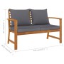 Garden furniture 3 pcs cushions solid acacia wood by vidaXL, Garden sets - Ref: Foro24-3057789, Price: 420,81 €, Discount: %