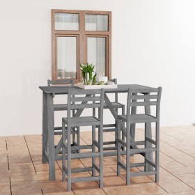 Garden bar table and chairs 5 pieces gray solid acacia wood by vidaXL, Garden sets - Ref: Foro24-3057860, Price: 398,31 €, Di...