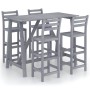 Garden bar table and chairs 5 pieces gray solid acacia wood by vidaXL, Garden sets - Ref: Foro24-3057860, Price: 398,31 €, Di...