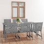 Garden dining set 7 pieces solid gray acacia wood by vidaXL, Garden sets - Ref: Foro24-3057856, Price: 659,41 €, Discount: %