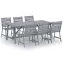 Garden dining set 7 pieces solid gray acacia wood by vidaXL, Garden sets - Ref: Foro24-3057856, Price: 659,41 €, Discount: %