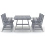 Garden dining set 7 pieces solid gray acacia wood by vidaXL, Garden sets - Ref: Foro24-3057856, Price: 659,41 €, Discount: %