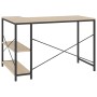 Black and oak plywood computer desk 110x72x70cm by vidaXL, Desks - Ref: Foro24-30215, Price: 113,67 €, Discount: %