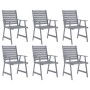 Garden dining set 7 pieces solid gray acacia wood by vidaXL, Garden sets - Ref: Foro24-3057856, Price: 659,41 €, Discount: %