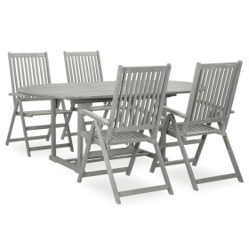 5 Stück massives Akaziengrau Holz Garten Esszimmer Set von vidaXL, Gartensets - Ref: Foro24-3057907, Preis: 492,99 €, Rabatt: %