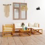 Garden furniture 6 pcs cream cushions solid acacia wood by vidaXL, Garden sets - Ref: Foro24-3057635, Price: 518,78 €, Discou...