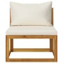 Garden furniture 6 pcs cream cushions solid acacia wood by vidaXL, Garden sets - Ref: Foro24-3057635, Price: 492,99 €, Discou...