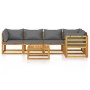 Garden furniture 6 pcs cushions solid acacia wood by vidaXL, Garden sets - Ref: Foro24-3057625, Price: 562,31 €, Discount: %