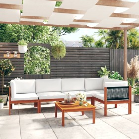 Garden furniture 6 pcs cream cushions solid acacia wood by vidaXL, Garden sets - Ref: Foro24-3057901, Price: 738,99 €, Discou...