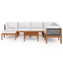 Garden furniture 8 pcs cream cushions solid acacia wood by vidaXL, Garden sets - Ref: Foro24-3057891, Price: 914,34 €, Discou...