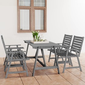 Garden dining set 5 pieces solid gray acacia wood by vidaXL, Garden sets - Ref: Foro24-3057854, Price: 364,99 €, Discount: %