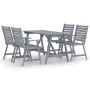 Garden dining set 5 pieces solid gray acacia wood by vidaXL, Garden sets - Ref: Foro24-3057854, Price: 364,72 €, Discount: %