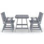 Garden dining set 5 pieces solid gray acacia wood by vidaXL, Garden sets - Ref: Foro24-3057854, Price: 364,72 €, Discount: %