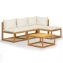 Garden furniture 5 pcs cream cushions solid acacia wood by vidaXL, Garden sets - Ref: Foro24-3057633, Price: 479,04 €, Discou...