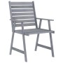 Garden dining set 5 pieces solid gray acacia wood by vidaXL, Garden sets - Ref: Foro24-3057854, Price: 364,72 €, Discount: %