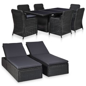 Garden dining set 9 pieces black synthetic rattan by vidaXL, Garden sets - Ref: Foro24-3057810, Price: 1,00 €, Discount: %