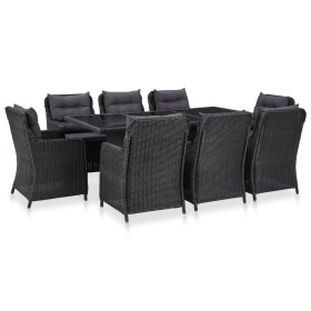 idaXL 9-piece black synthetic rattan garden dining set by vidaXL, Garden sets - Ref: Foro24-3057809, Price: 1,00 €, Discount: %