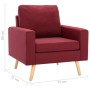 Zweiteilige Sofagarnitur aus weinrotem Stoff von vidaXL, Sofas - Ref: Foro24-3056621, Preis: 470,92 €, Rabatt: %