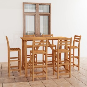 Garden bar table and chairs 7 pcs solid acacia wood by vidaXL, Garden sets - Ref: Foro24-3057851, Price: 490,93 €, Discount: %