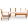 Garden furniture 6 pcs cream cushions solid acacia wood by vidaXL, Garden sets - Ref: Foro24-3057774, Price: 649,75 €, Discou...