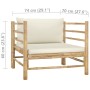 5-piece bamboo garden furniture set with cream white cushions by vidaXL, Garden sets - Ref: Foro24-3058207, Price: 567,43 €, ...