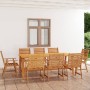 Juego de comedor para jardín 9 piezas madera maciza de acacia de vidaXL, Conjuntos de jardín - Ref: Foro24-3057847, Precio: 7...