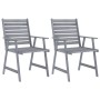 Garden dining set 3 pieces solid gray acacia wood by vidaXL, Garden sets - Ref: Foro24-3057852, Price: 244,23 €, Discount: %