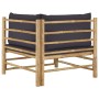 2-piece garden furniture set bamboo with dark gray cushions by vidaXL, Garden sets - Ref: Foro24-3058202, Price: 244,87 €, Di...