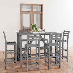 Garden bar table and chairs set 7 pieces gray solid acacia wood by vidaXL, Garden sets - Ref: Foro24-3057861, Price: 492,99 €...