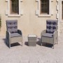 Garden table and chairs 3 pieces synthetic rattan and gray glass by vidaXL, Garden sets - Ref: Foro24-3058534, Price: 450,39 ...