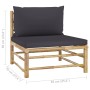 6-piece bamboo garden furniture set with dark gray cushions by vidaXL, Garden sets - Ref: Foro24-3058214, Price: 568,30 €, Di...