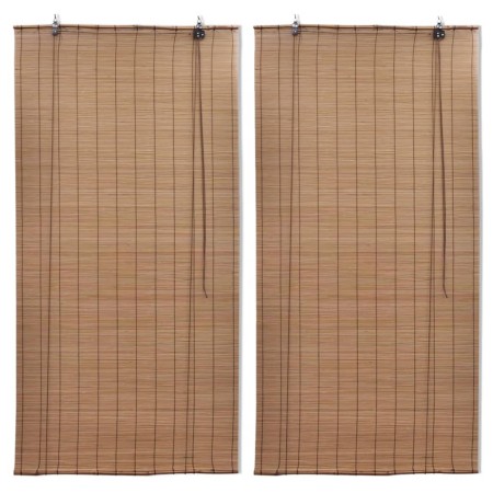 Bamboo roller blind 2 units brown 80x160 cm by vidaXL, Blinds and blinds - Ref: Foro24-3057518, Price: 30,86 €, Discount: %