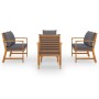 Garden furniture 5 pcs cushions solid acacia wood by vidaXL, Garden sets - Ref: Foro24-3057787, Price: 541,52 €, Discount: %