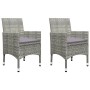 3-piece synthetic rattan garden bistro set with tempered glass, in gray. by vidaXL, Garden sets - Ref: Foro24-3058379, Price:...