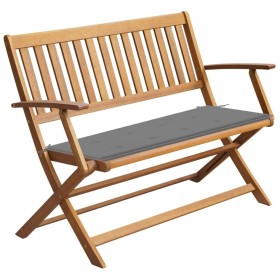 Solid acacia wood garden bench with cushion 120 cm by vidaXL, garden benches - Ref: Foro24-3064240, Price: 128,99 €, Discount: %